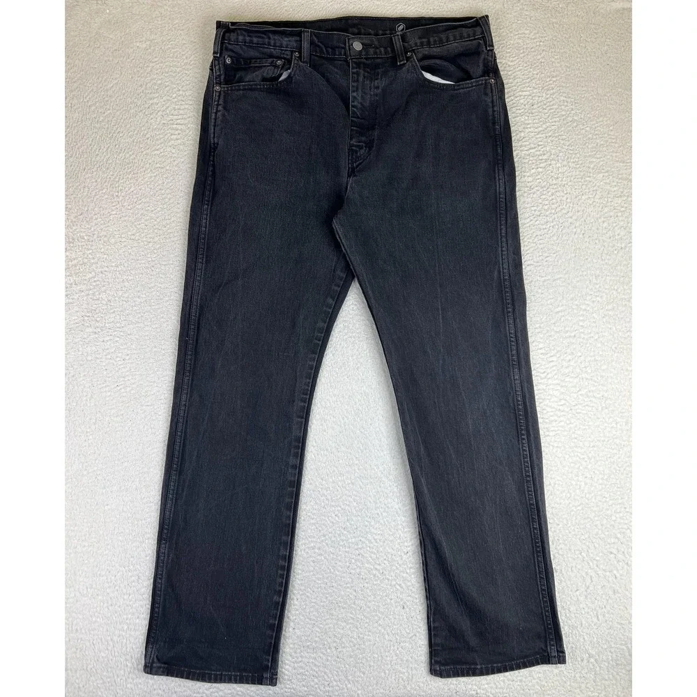 Levis Western Fit Jeans Mens 38x34 Black Regular Straight Stretch Denim Casual